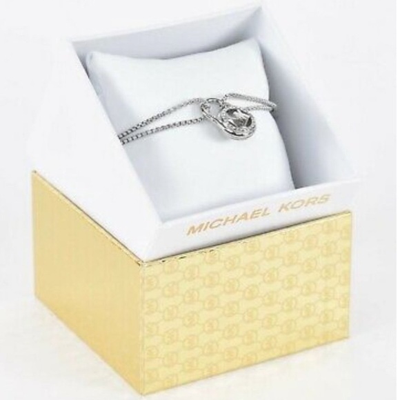 MK Michael Kors Padlock Lock Silver Pave Crystal Bracelet NWT in Box - Picture 2 of 5